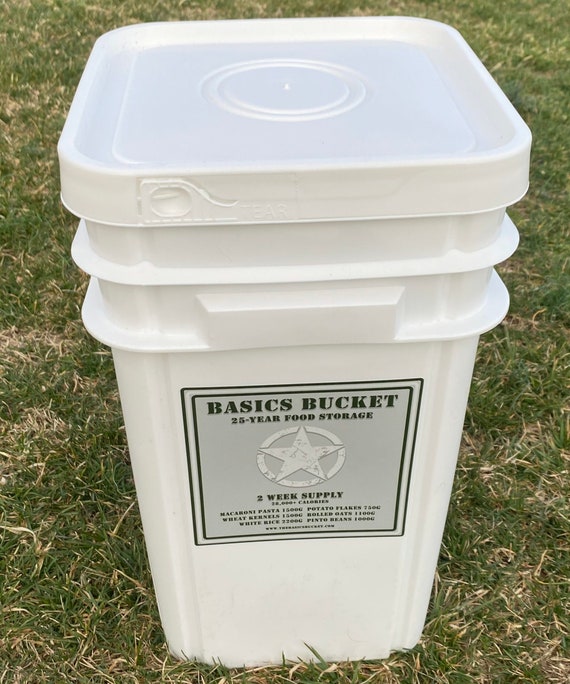 The Basics Bucket 25 Year Emergency Food Bucket 28000 Etsy