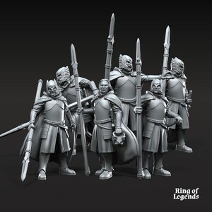 Grey Castle Court Guards | 6 Miniatures | Davale Games