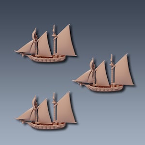 Schooner Squadron Sailing Ship Miniatures 1/1200 | Models | Warship | Vessels | Black Seas