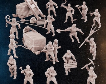 Esclaves égyptiens | 30 mm 15 mm 6 mm | 17 miniatures historiques