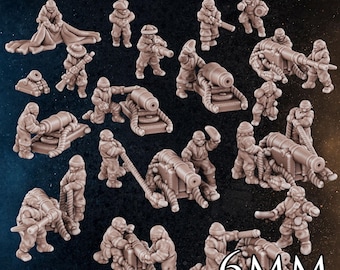 Artilleurs pirates 6 mm | 32 miniatures | Diratia