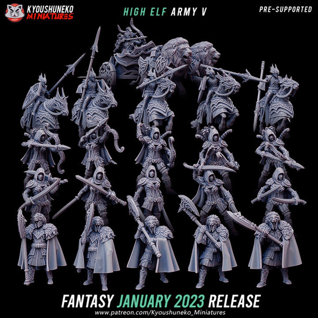 High Elf Army Unit 22 Miniatures Scifi Etsy