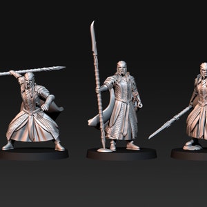 Armored Wood Elves on foot/on horseback Miniatures