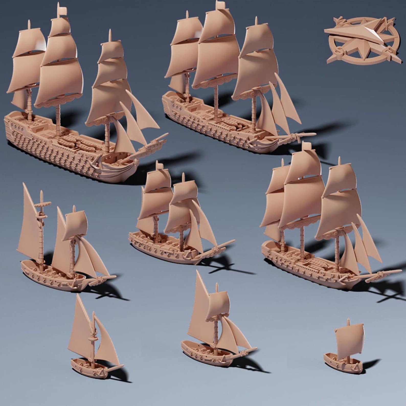 Sailing Ship Miniatures 1/1200 Fleet Pack Models Warship Etsy