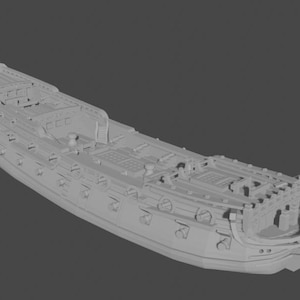 Large 5.8 Inch Hull 17th Century English HMS Mordaunt | Turner Miniatures