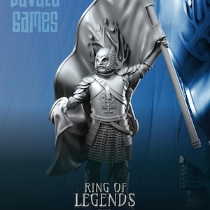 Grey Castle Banner Men | 3 Miniatures | Davale Games