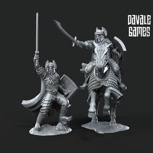Dragon Army Captain Mounted and Foot | 2 Miniatures | Davale Games