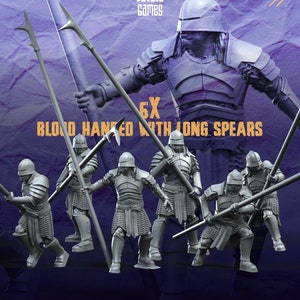 Blood Handed Orcs with Long Spears | 6 Miniatures | Davale Games