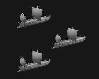 Trireme Squadron Sailing Ship Miniatures 1/1200 | Models | Warship | Vessels | Black Seas