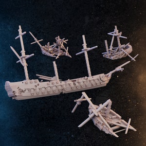Sailing Ship Miniatures Ship Wreckage Pack 1/1200 Scale