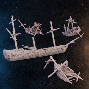 Segelschiff-Miniaturen Schiffswreckage Pack 1/700 Maßstab