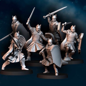 High Human Warriors with Sword and Shield | 6 Miniatures | Davale Games