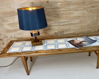 Unique French Tiled Coffee Table with 1970's French Cerabati Chateauroux Tiles