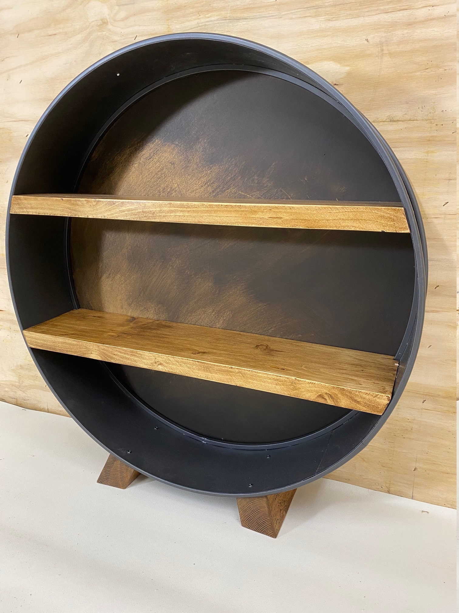 Industrial Style Round Shelf Unit Etsy UK