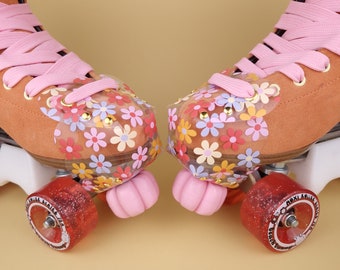 Spring Flowers Vegan Toe Guard Caps for Roller Skates - Flower Shaped