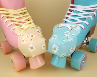 Spring Daisy Vegan Toe Guard Caps for Roller Skates - Heart Shaped