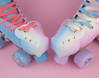Rainbow Gradient Vegan Toe Guard Caps for Roller Skates - Heart Shaped
