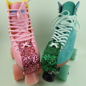 Disco Glitter Decorative Vegan Toe Guard Strips for Roller Skates