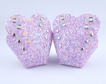 Lilac Starry Glitter Vegan Toe Guard Caps for Roller Skates