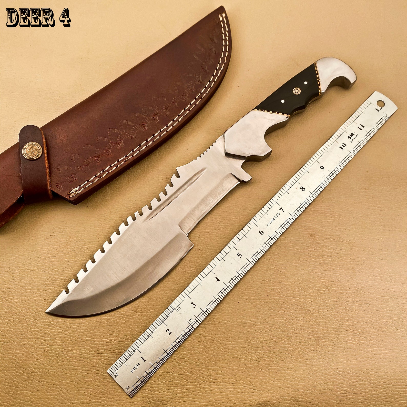 Couteau de chasse Bushcraft de camping en acier N690 fait à la main