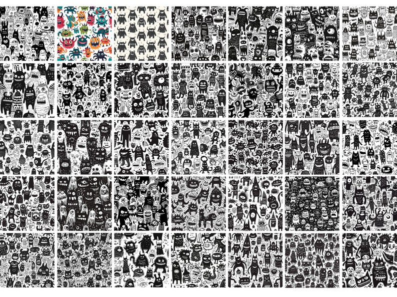 Monster Body Patterns 100 Monster Patterns for Procreate, Digital Download - Etsy