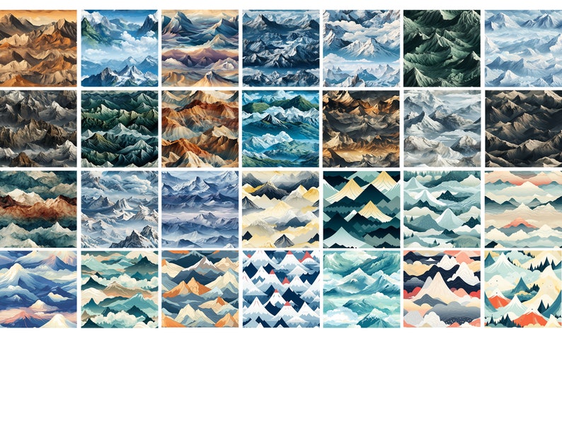 100 Procreate Mountains Patterns, Digital Download - Etsy