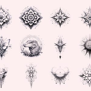 100 Dotwork Tattoo Stamps Brushes for Procreate, Dot Work Tattoo Flash ...