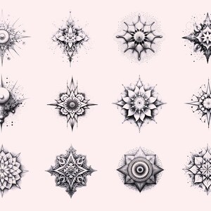 100 Dotwork Tattoo Stamps Brushes for Procreate, Dot Work Tattoo Flash ...
