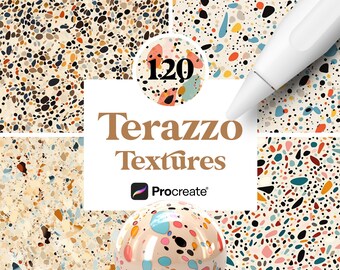 120 Procreate Terazzo Textures, Venetian pattern, Tile Textures - Digital Download