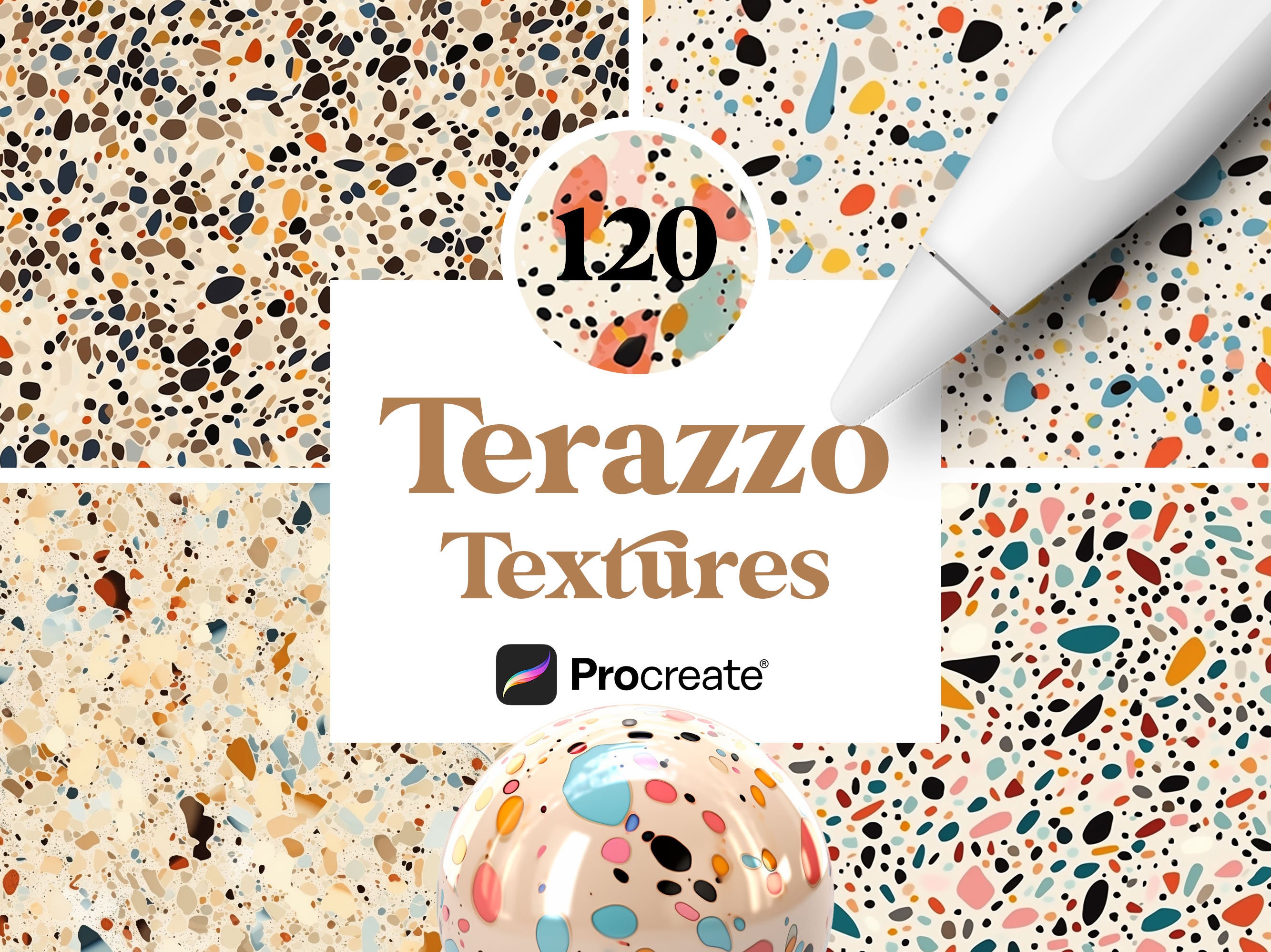 120 Procreate Terazzo Textures, Venetian Pattern, Tile Textures ...