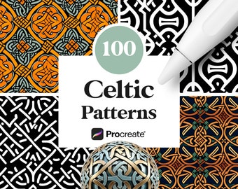 100 keltische Muster für Procreate, digitaler Download