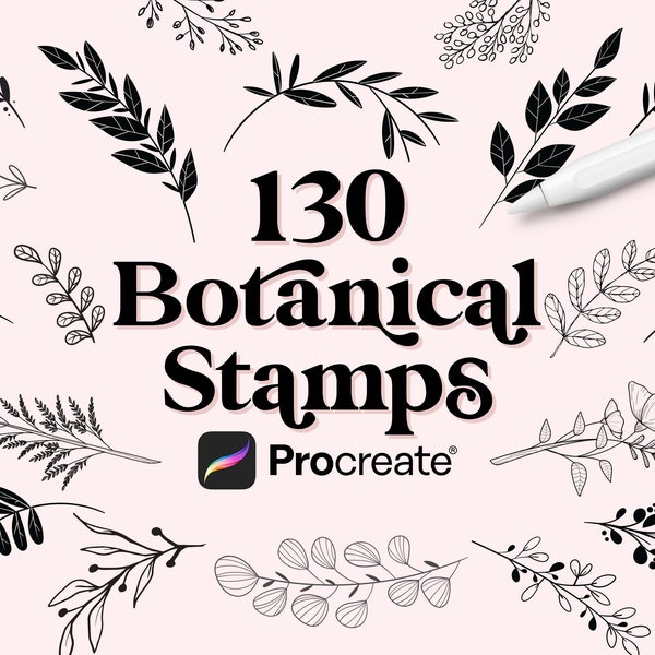 Procreate Botanical Stamps | Leaves and Branches Procreate Stamps | Procreate Flower Brushes  |  Commercial Use Included