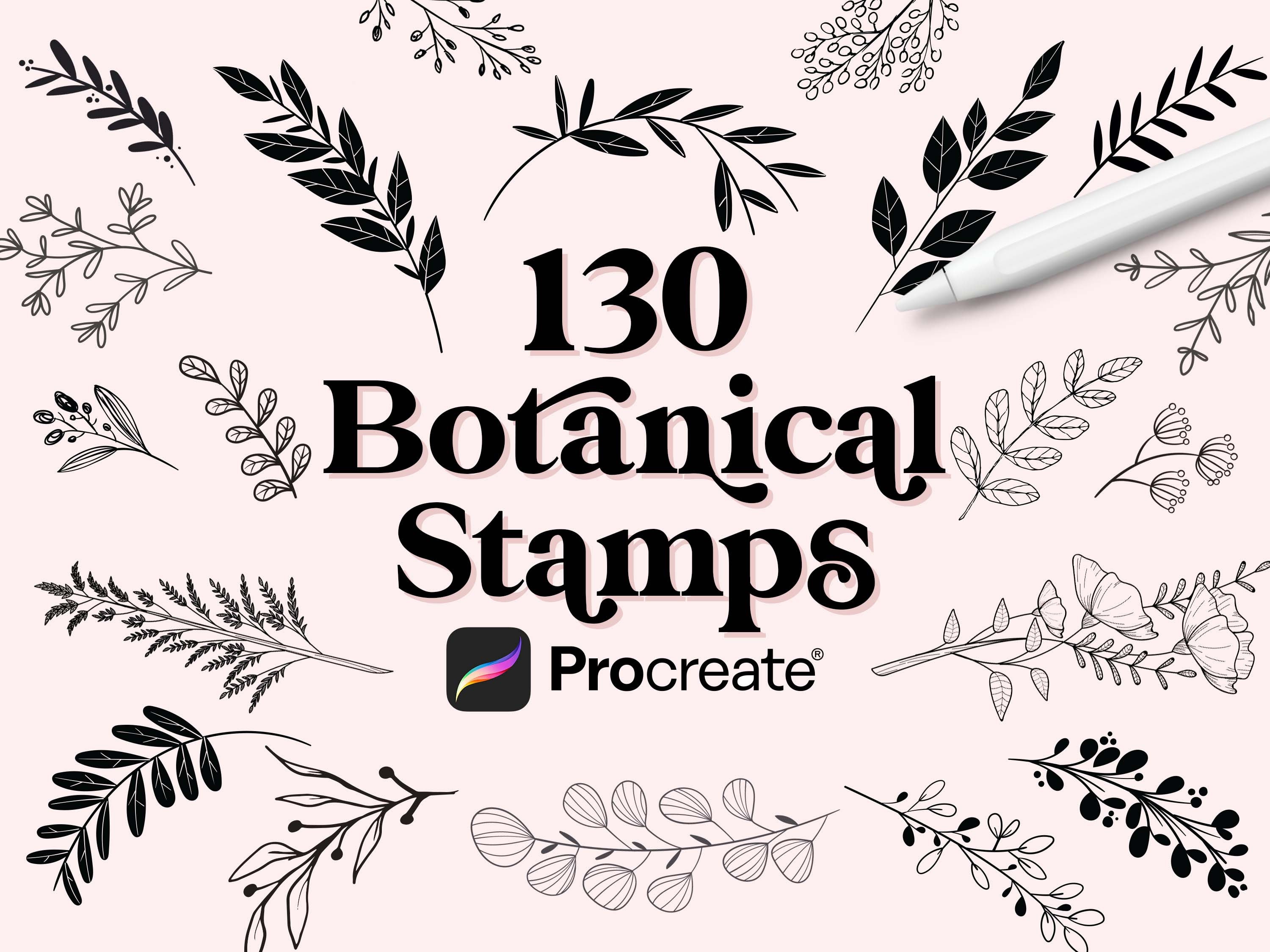 Art & Collectibles Digital Flowers Botanical Procreate Stamp Brushes ...