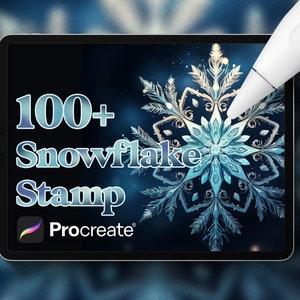100+ Schneeflocke Stempel für Procreate, Sofortiger digitaler Download