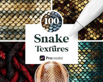 100 Procreate Schlangentexturen, Schlangenschuppenbürsten
