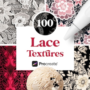 100 Lace Procreate Textures, Fishnet Patterns for Procreate, Digital Download
