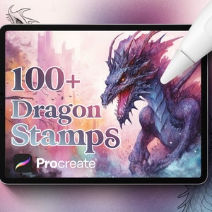100+ Dragon Stamps brushes for Procreate, Instant digital download