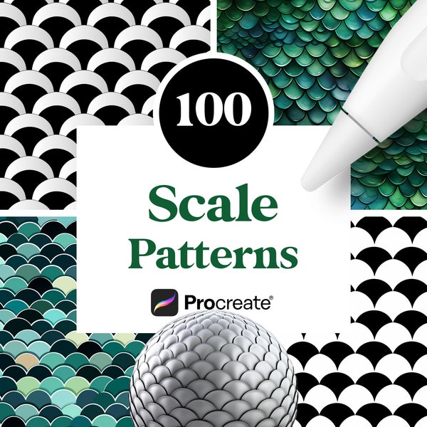 100 Scale Patterns for Procreate, Digital Download