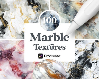 100 Procreate Marble Textures, Digital Download