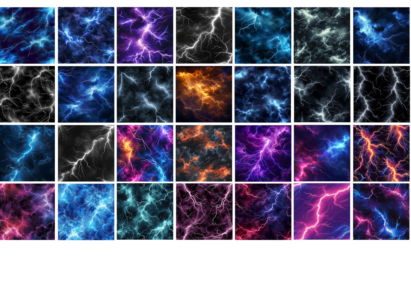 Script Lightning Pattern 100 Procreate Lightning Patterns, Thunderstorm Textures, Digital ...