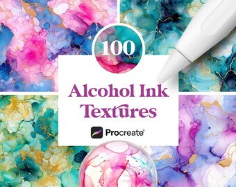 100 Alkohol Tinte Texturen, Abstrakte Texturen für Procreate, digitaler Download