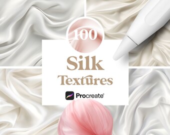 100 texturas de seda, tela de seda para Procreate, descarga digital
