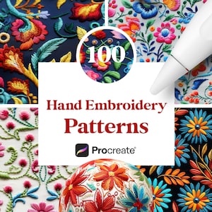 100 Hand Embroidery Textures, Digital Download