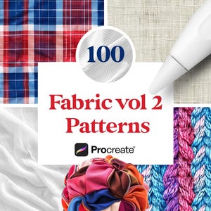 100 Fabric Procreate Textures | Procreate Clothes Brushes | Procreate Fashion | Digital Download