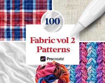 100 Fabric Procreate Texturen für Modedesigner (Digitaler Download)