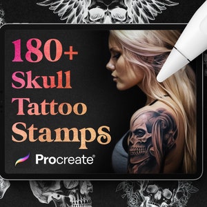 180+ Skull Tattoo Stamps brushes for Procreate