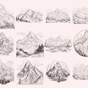 100+ Mountains Procreate Stamps, Instant Digital Download - Etsy