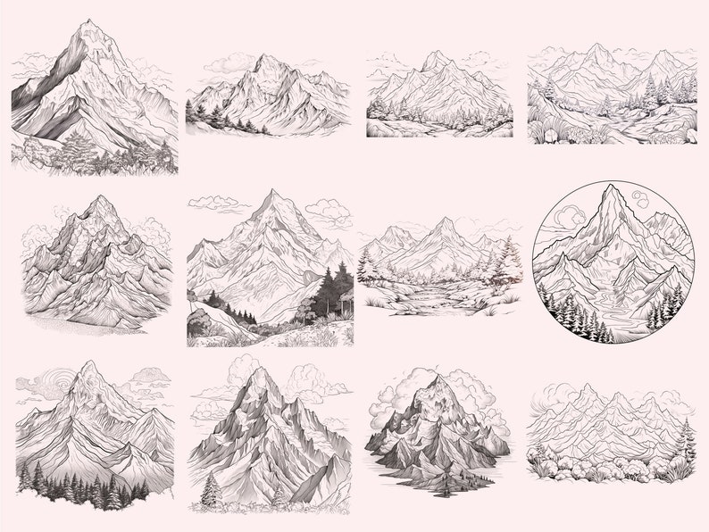100+ Mountains Procreate Stamps, Instant Digital Download - Etsy