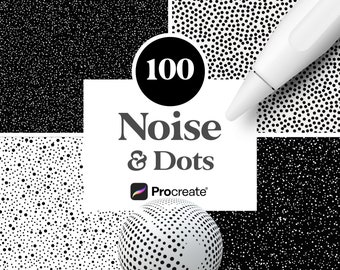 100 tekstur szumów dla Procreate, wzory kropkowe