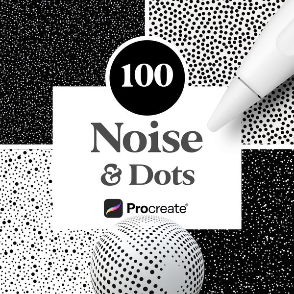 100 Rauschen Texturen für Procreate, Dot Patterns